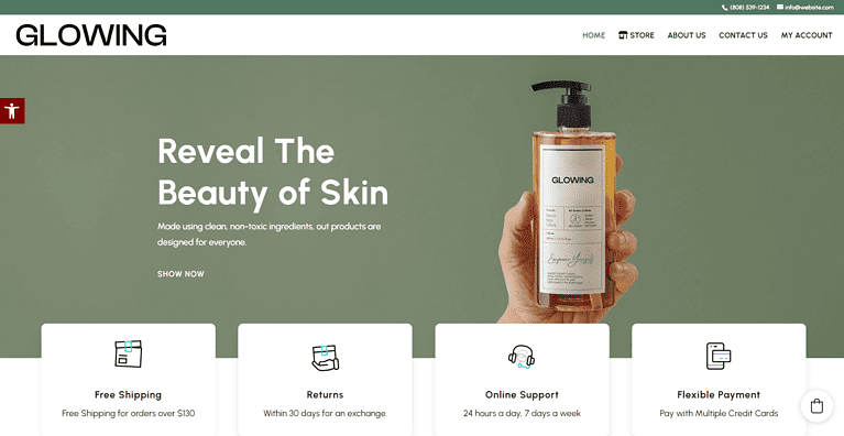 Local Skin Care Example Website
